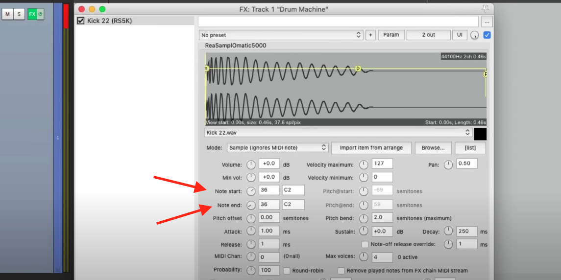 Reaper MIDI Drummer Notes