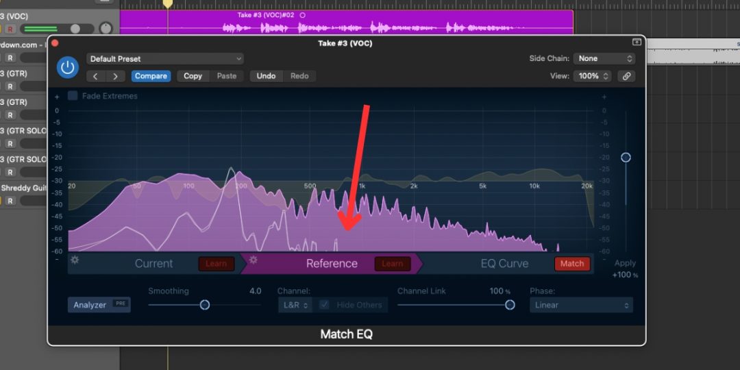 Logic Pro Match EQ: Reference Track