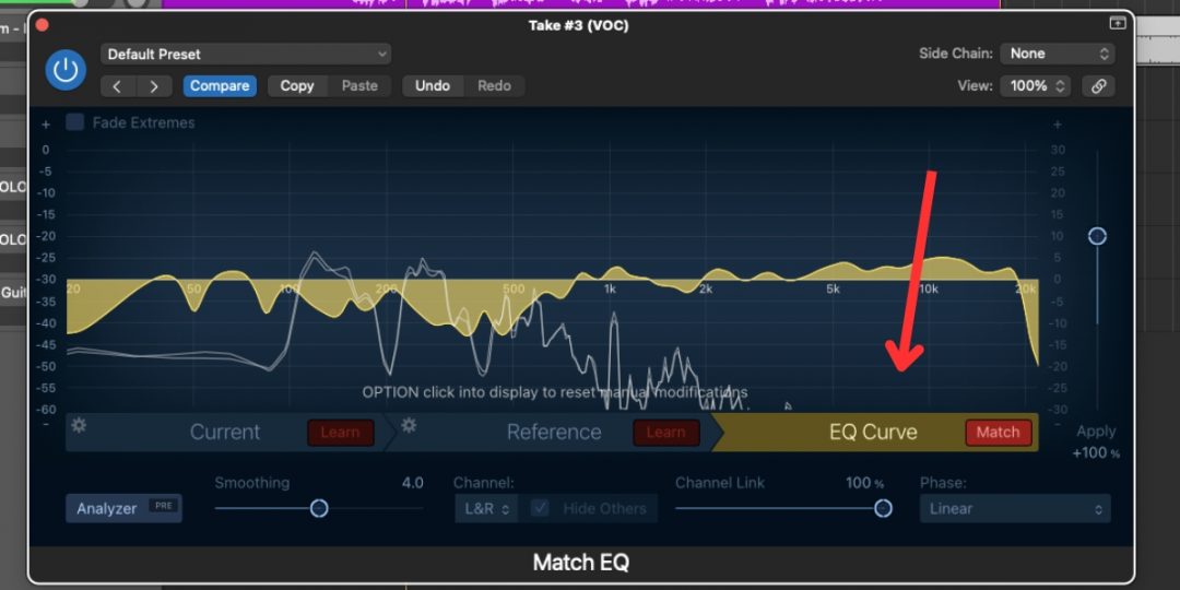 Logic Pro Match EQ: EQ Curve