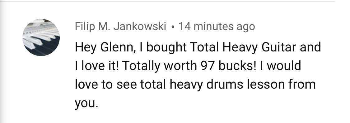 total heavy guitar recording testimonial